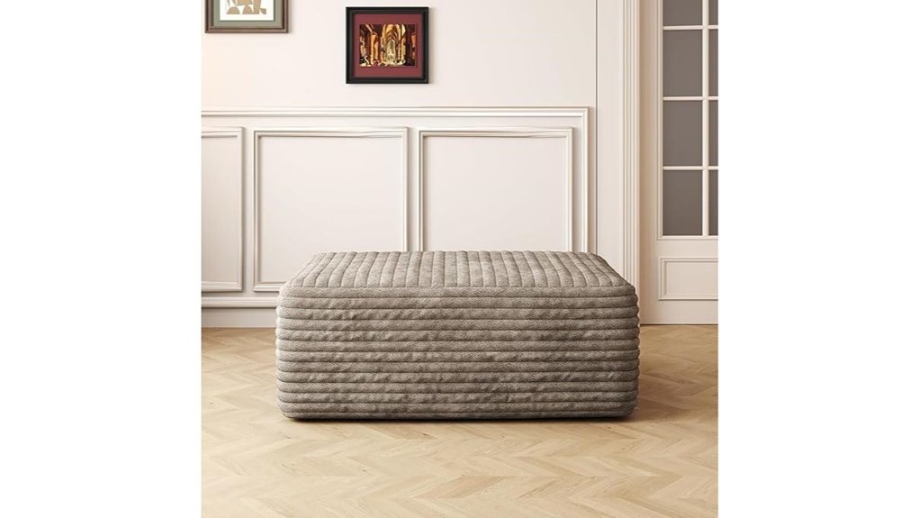 camel ottoman with memory foam