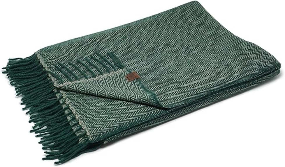 cashmere merino blanket emerald