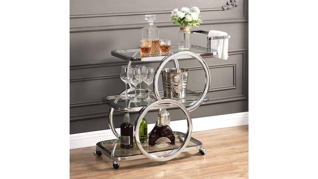 chrome 3 tier serving cart