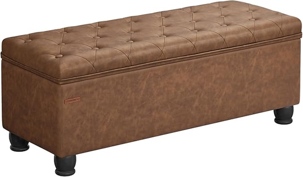 coffee brown storage bench