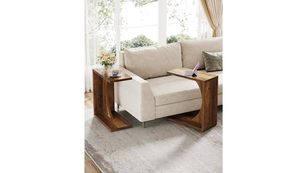 compact c shaped side table