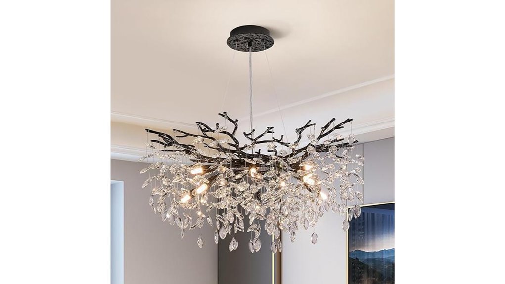 contemporary black crystal chandelier