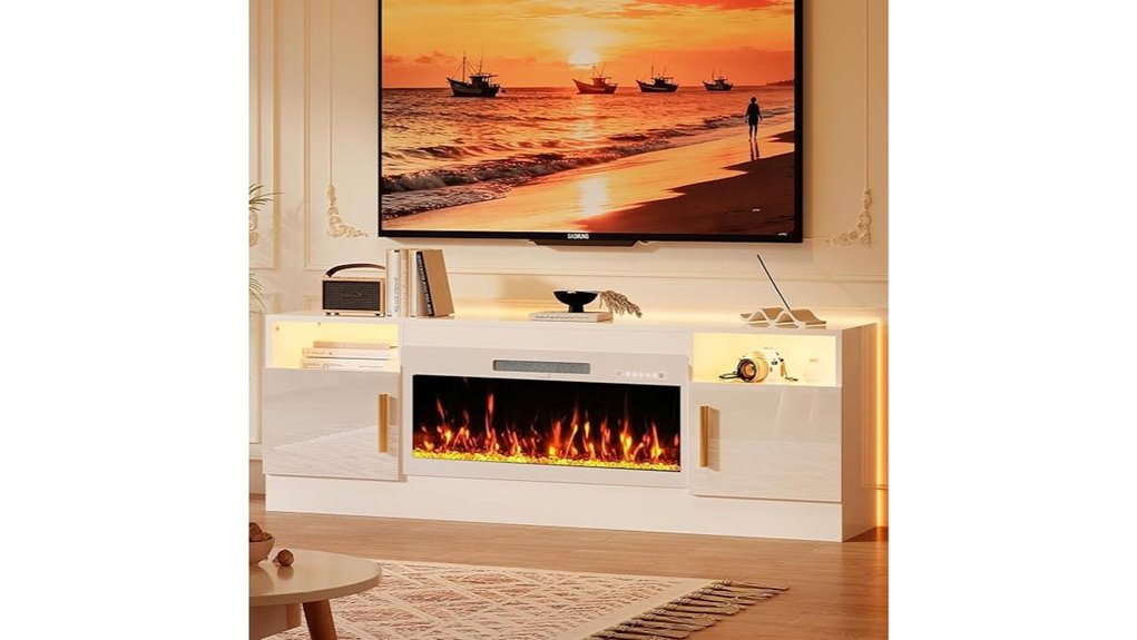 contemporary tv fireplace stand