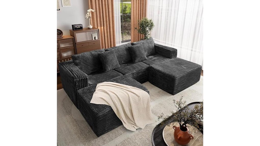 corduroy sectional sofa