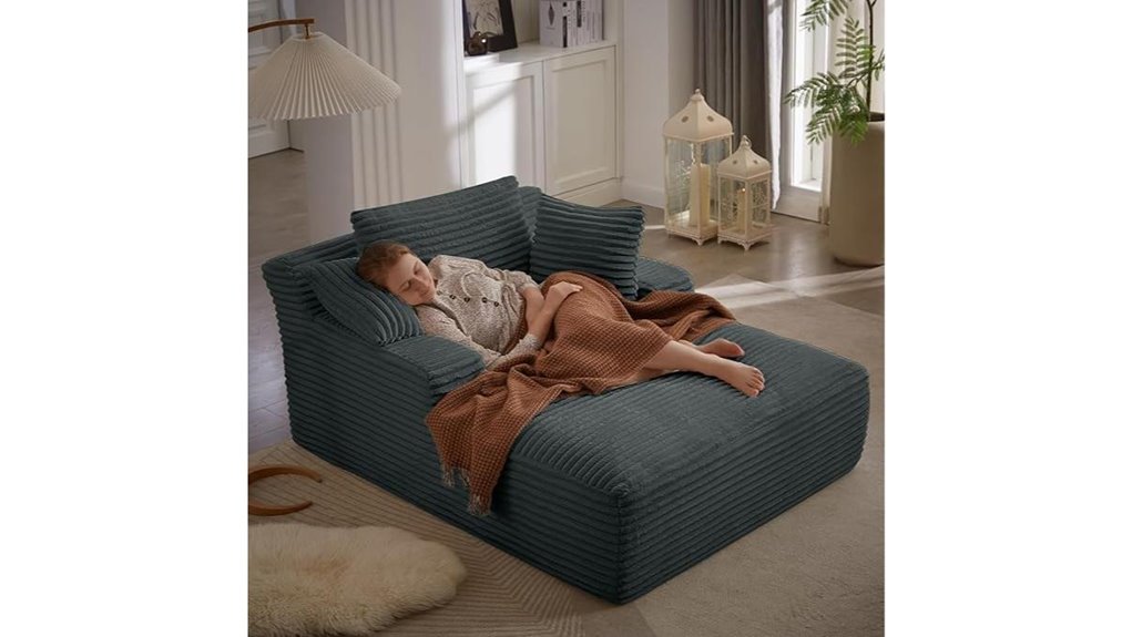dark grey corduroy sofa