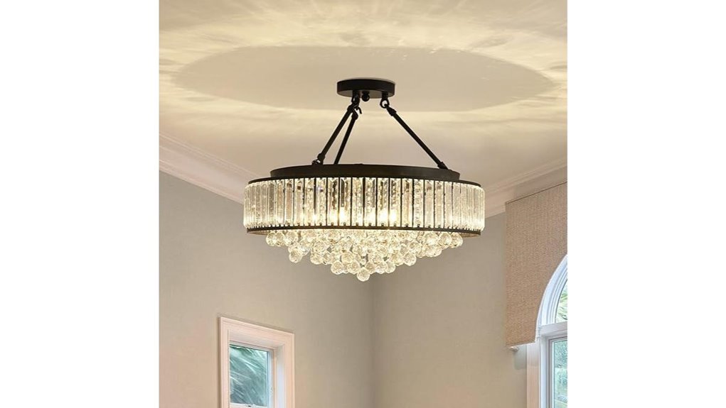 elegant 6 light crystal chandelier