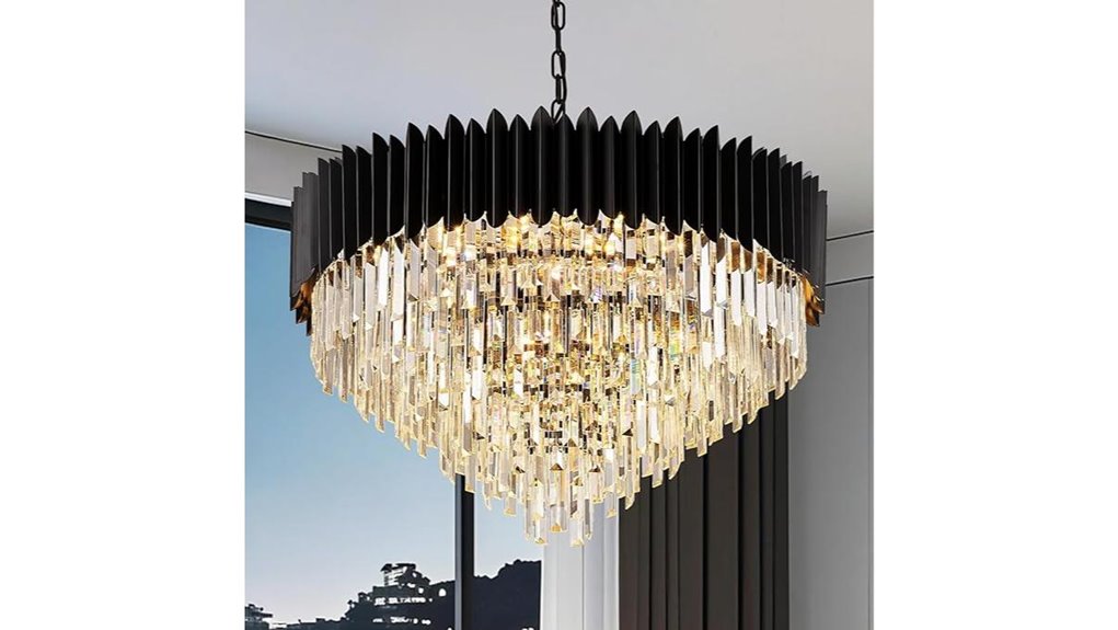 elegant 6 tier crystal chandelier