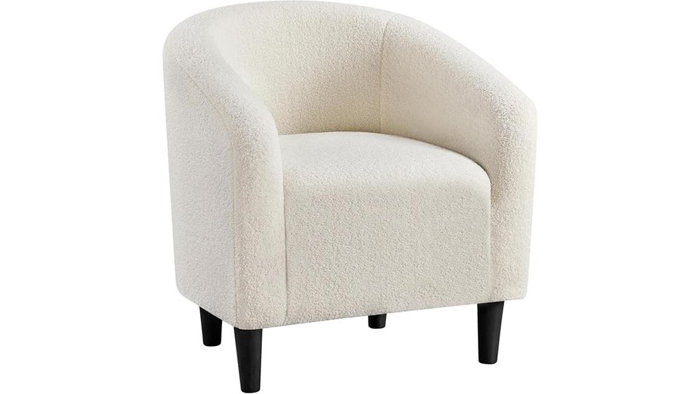 elegant ivory boucle chair