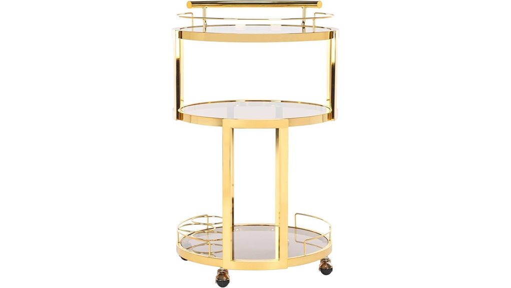 elegant metallic bar cart