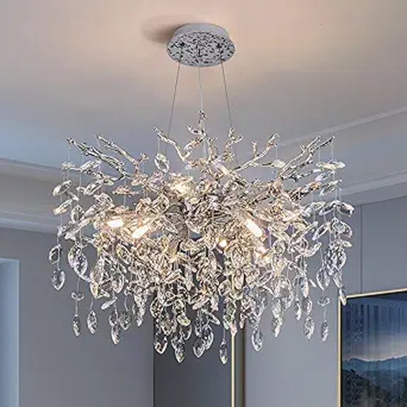 elegant silver crystal chandelier