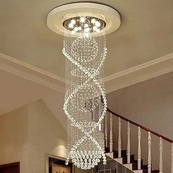 elegant staircase chandelier lighting