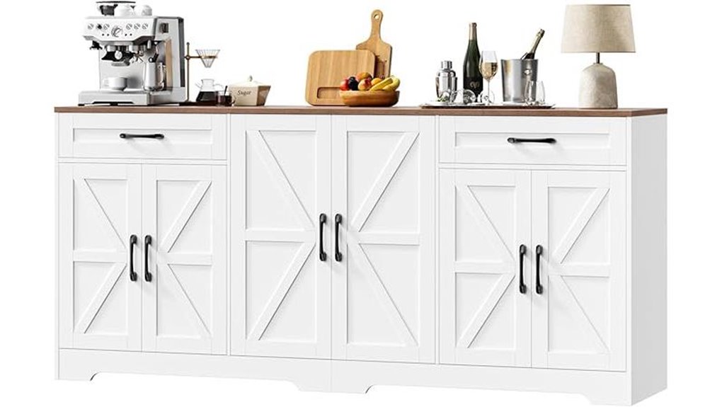 farmhouse barn door sideboard