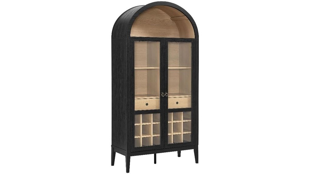 farmhouse black wine cabinet
