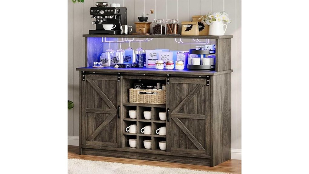 farmhouse cabinet with lighting