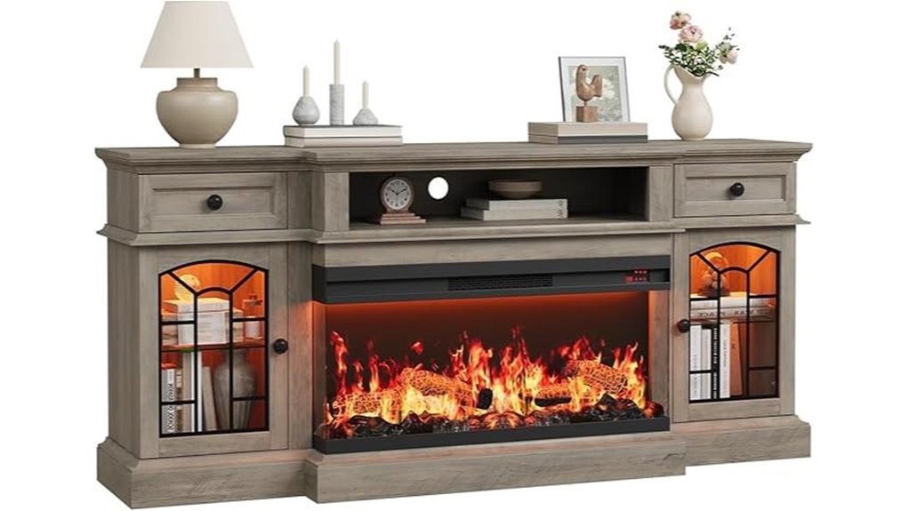 farmhouse tv stand fireplace