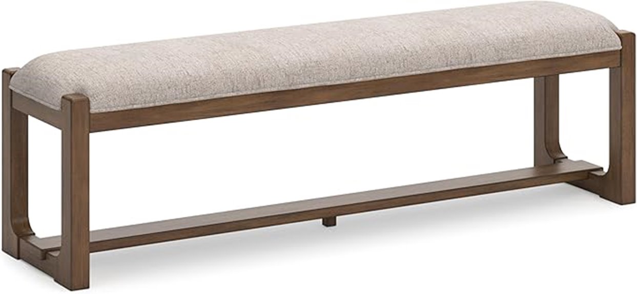farmhouse upholstered dining bench