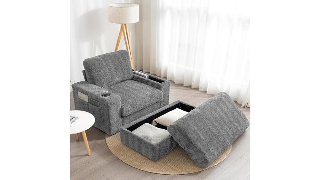 faux fur ottoman storage