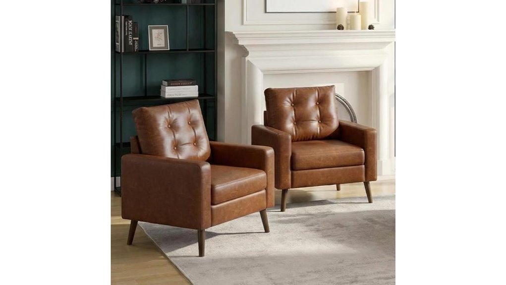 faux leather accent chairs