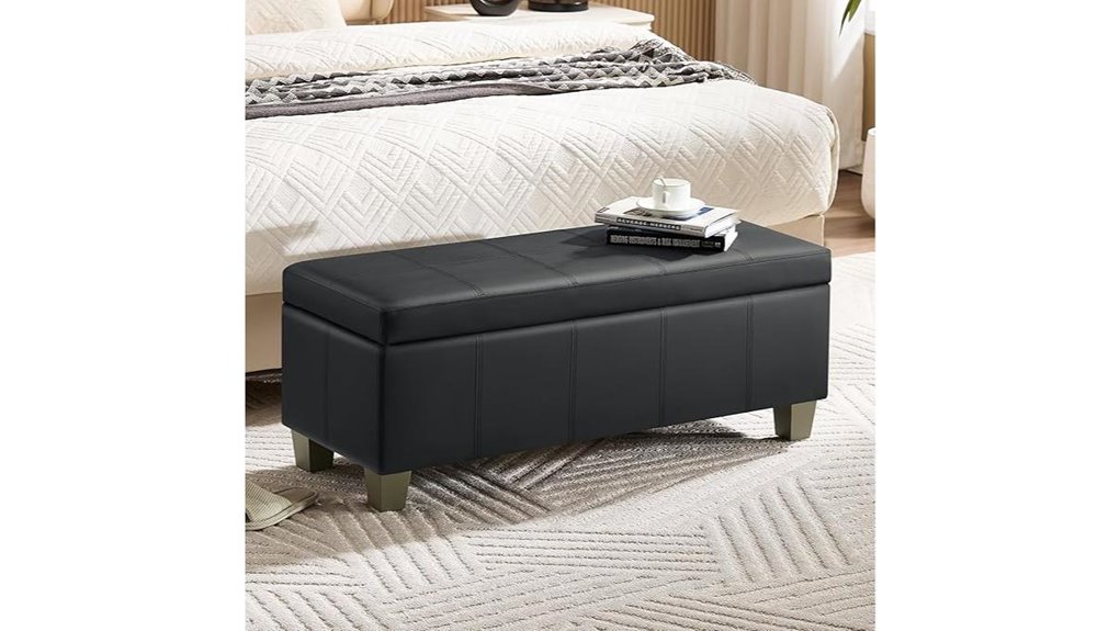 faux leather ottoman storage