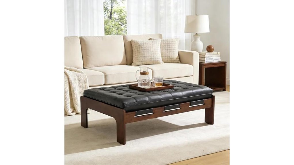 faux leather ottoman table