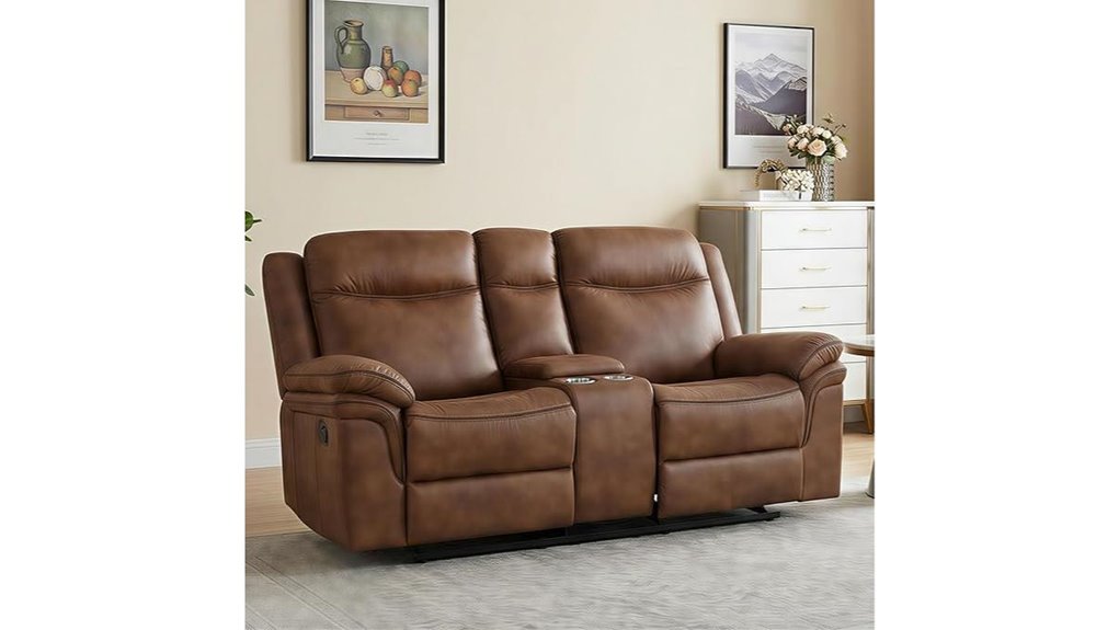 faux leather recliner loveseat
