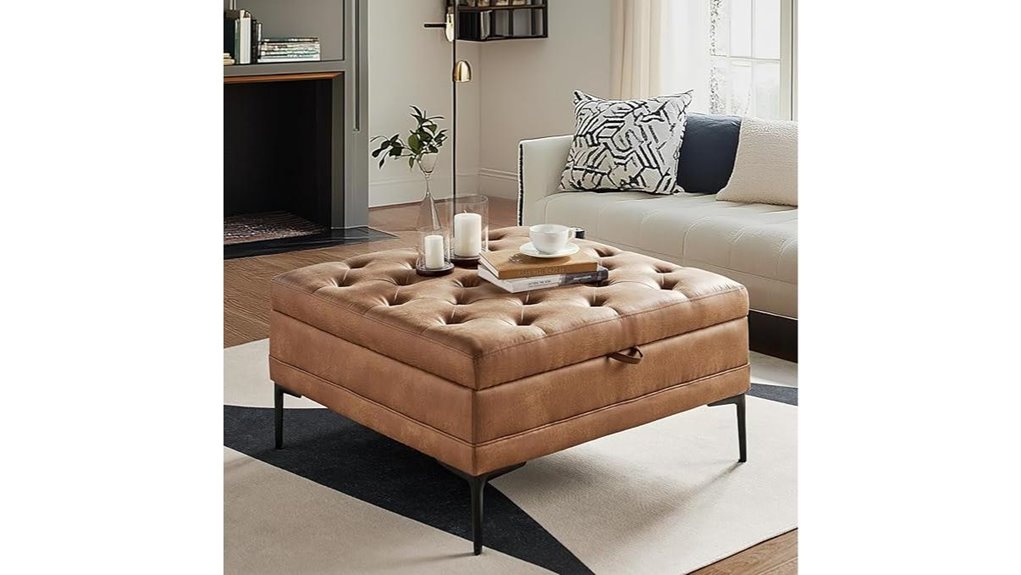 faux leather storage table