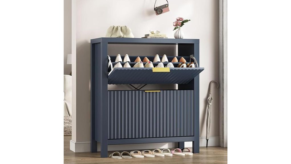 fluted design shoe cabinet