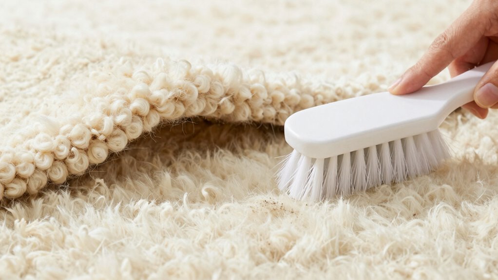 gently clean wool pile