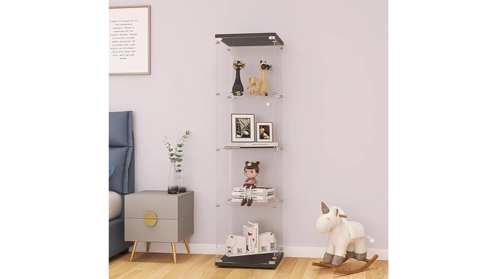 glass cabinet with lock