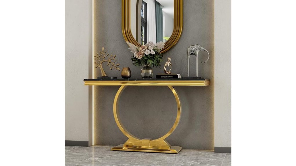 gold and black console