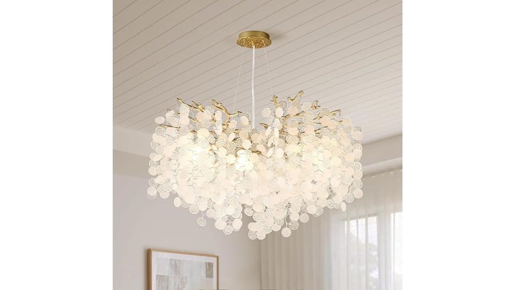 gold capiz shell chandelier