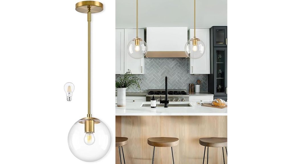 gold globe pendant light