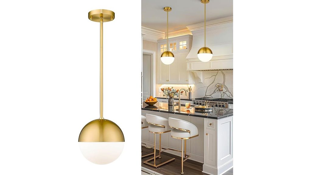 gold globe pendant light