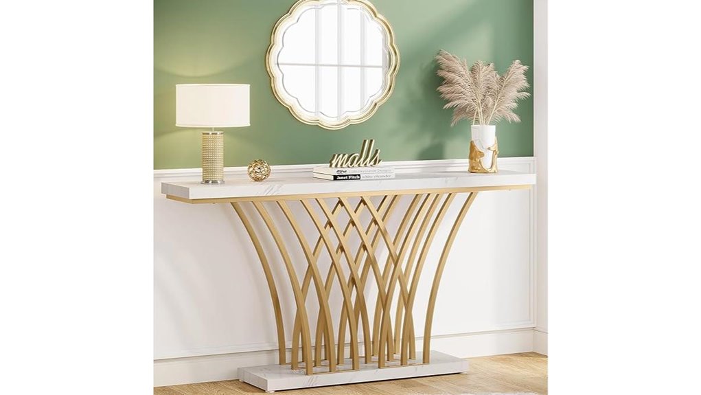 gold marble console table