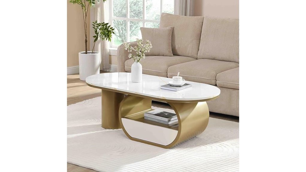 gold marble storage table