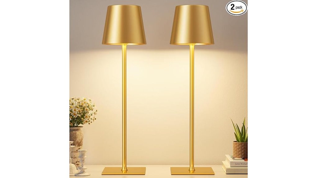 gold rechargeable table lamps