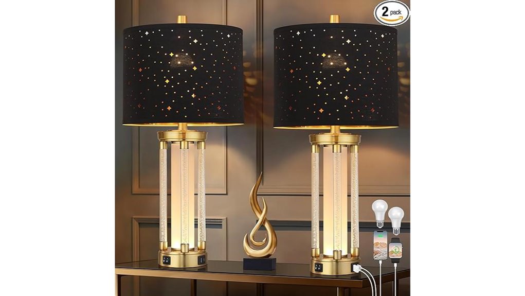 gold table lamps set