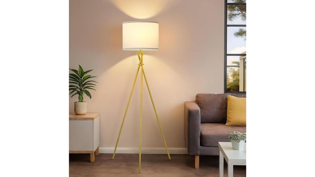 gold tripod floor lamp