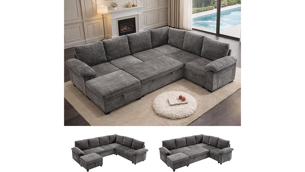 gray 108 inch sectional