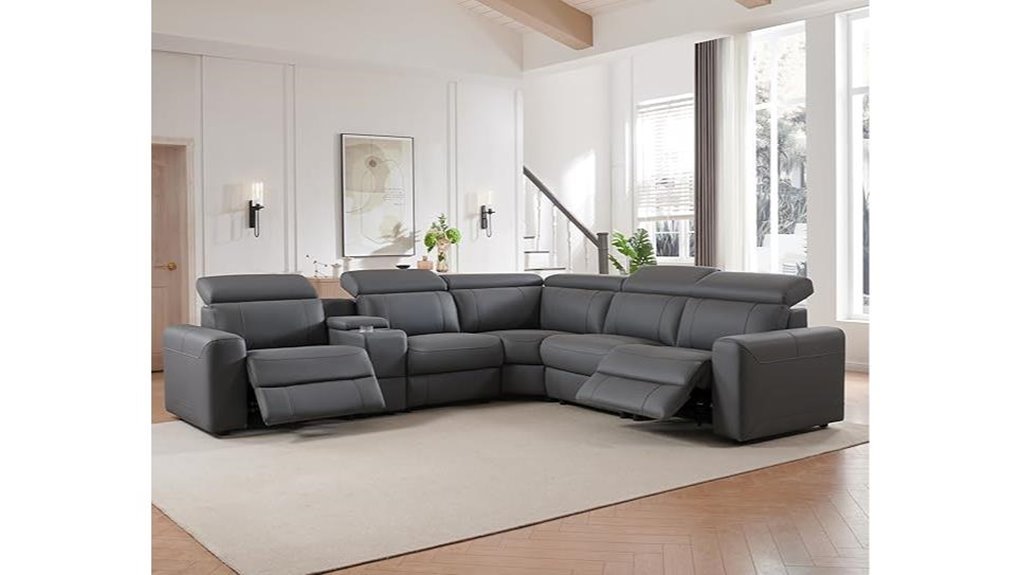 grey electric recliner sofa