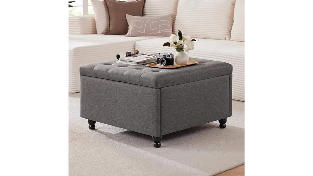 grey square storage ottoman