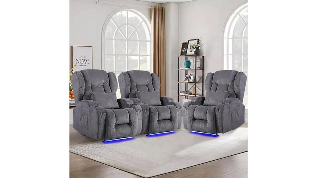 heated massage recliner with led and usb