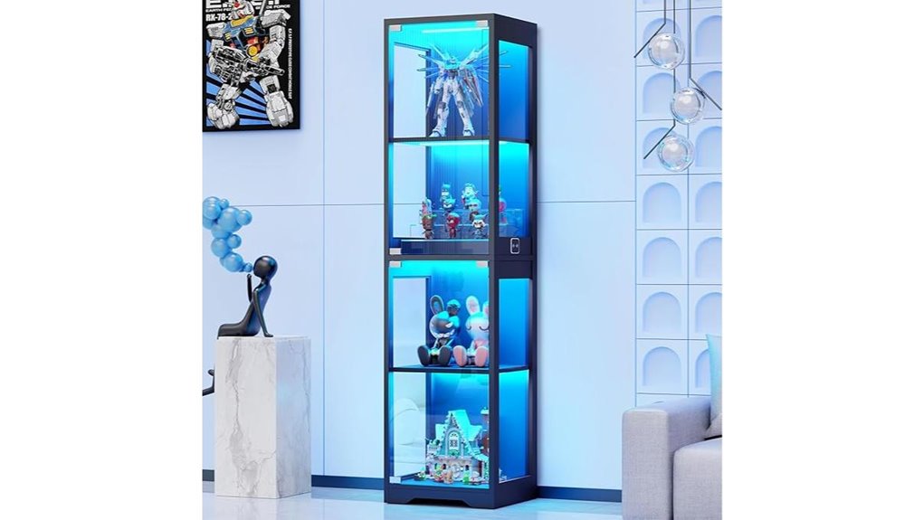illuminated sensor glass cabinet