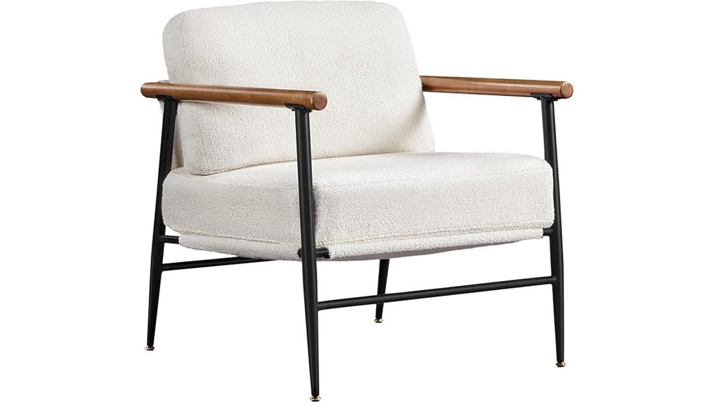 ivory boucle lounge chair