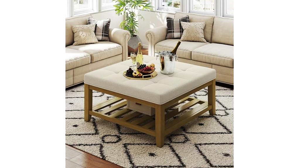 ivory ottoman with storage