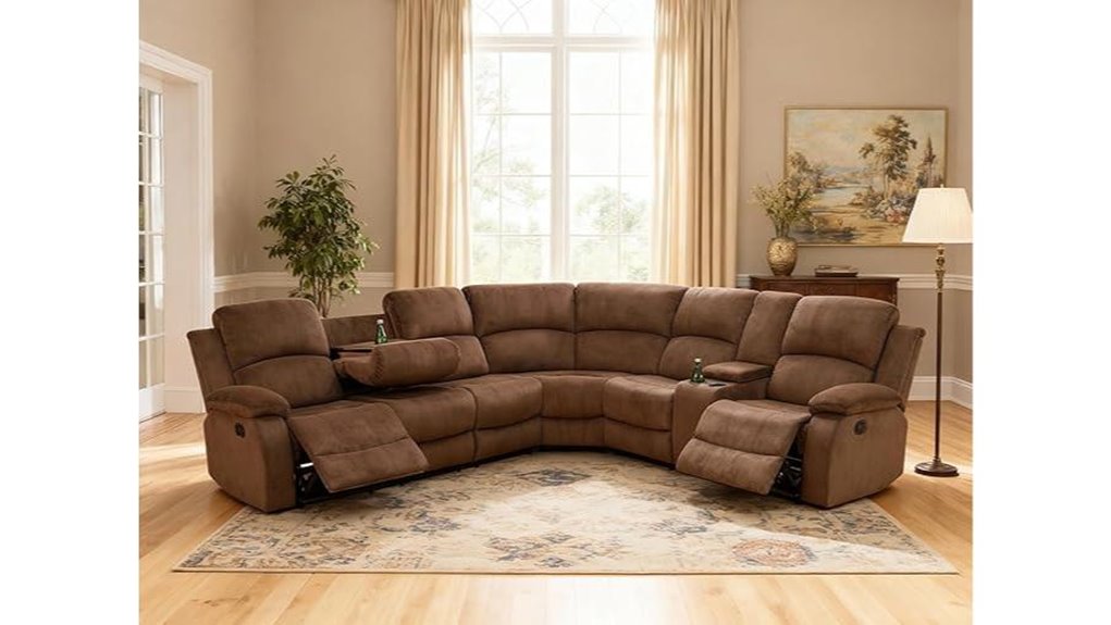 l shaped sofa with cup holders