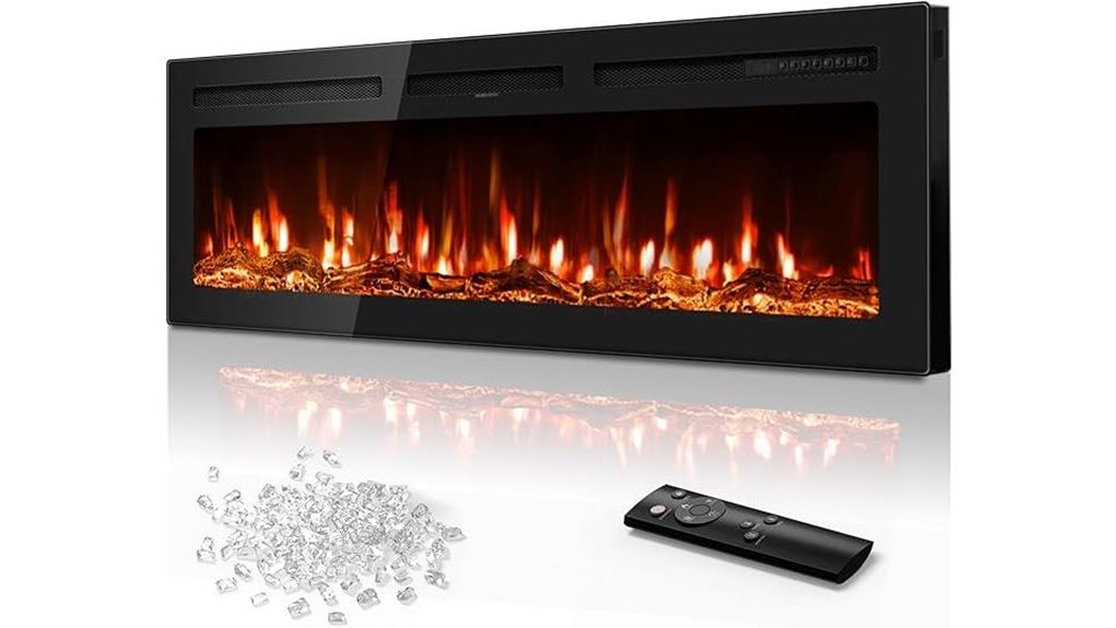 large recessed electric fireplace