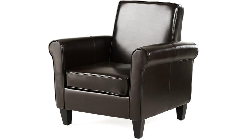 leather brown club chair