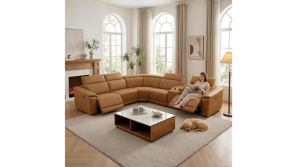leather l shaped sectional