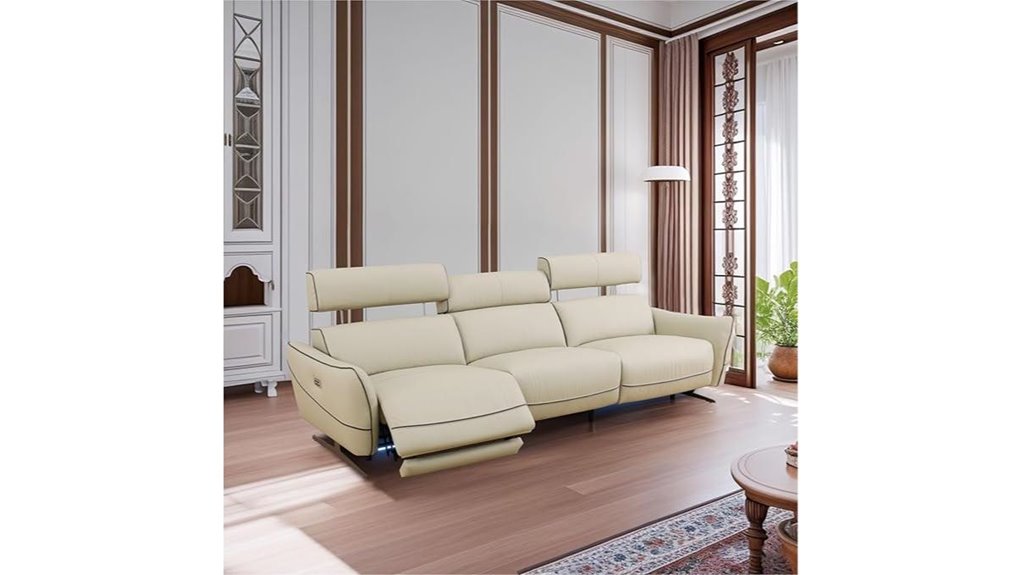 leather power recliner sofa